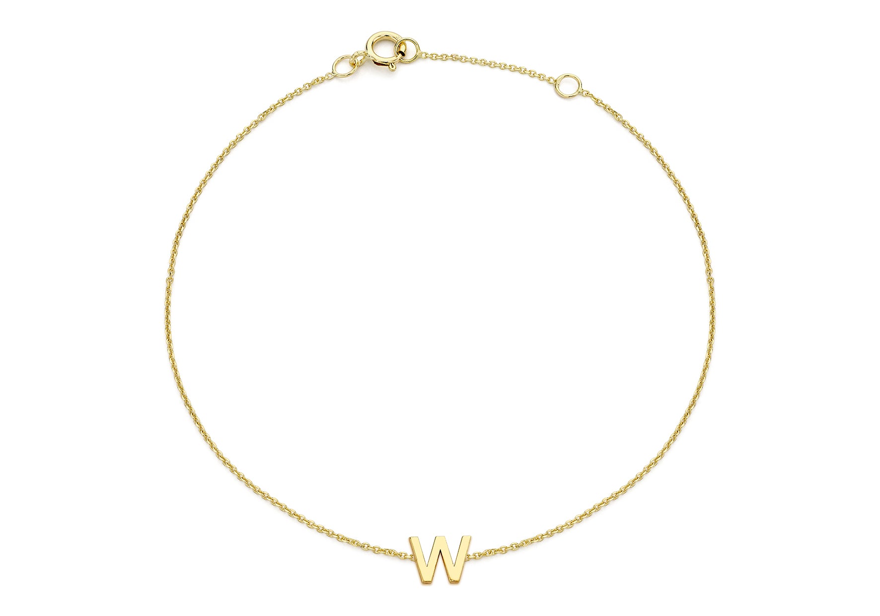 9ct Yellow Gold Initial Letter Bracelet