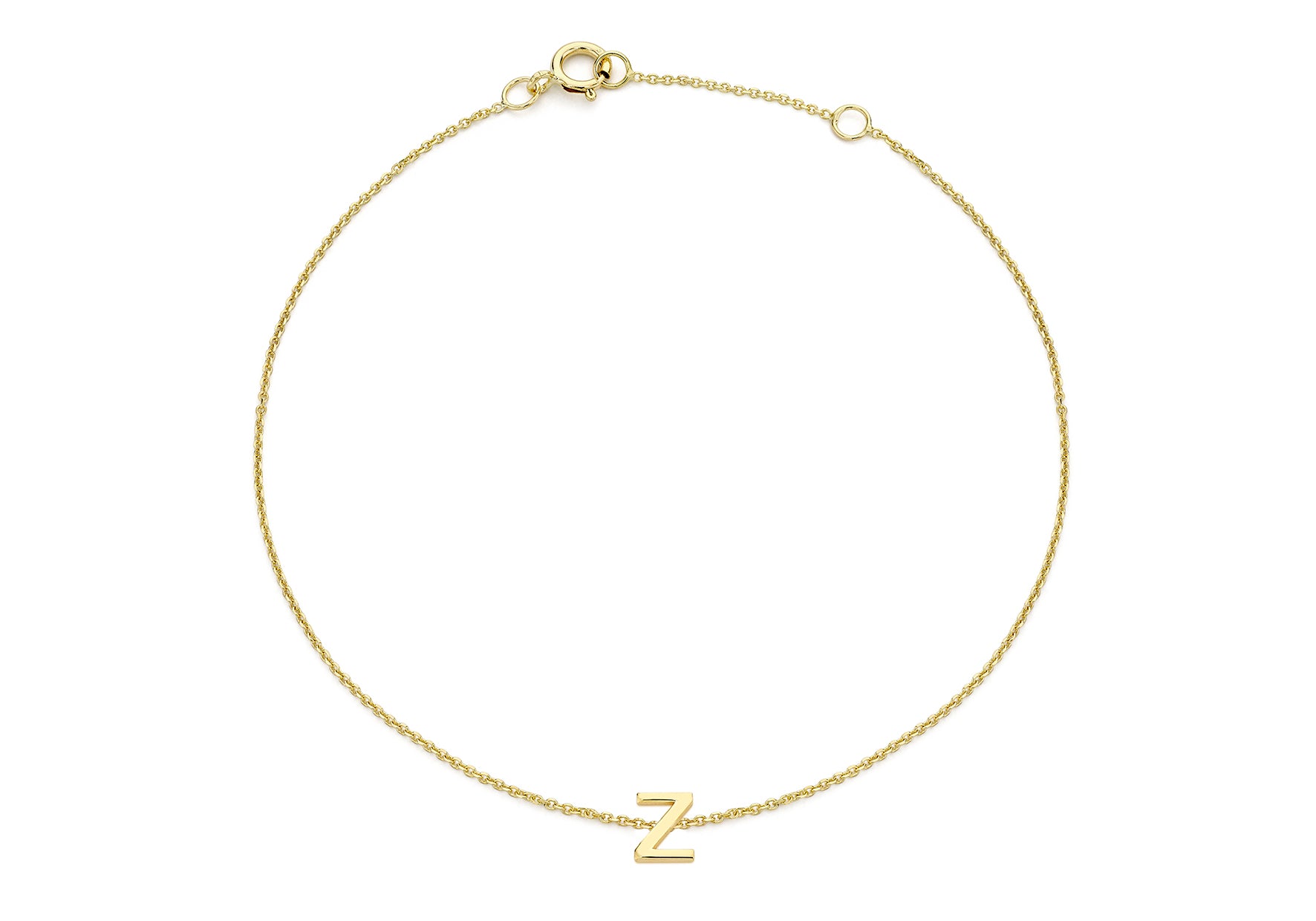 9ct Yellow Gold Initial Letter Bracelet