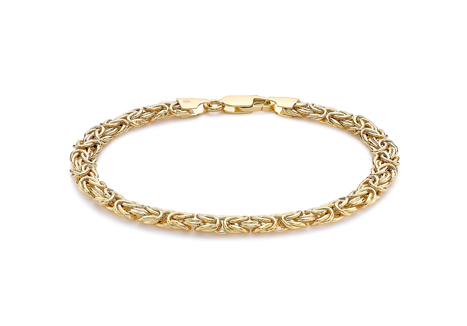 9ct Yellow Gold 6mm Byzantine Chain Bracelet 19m/7.5"9