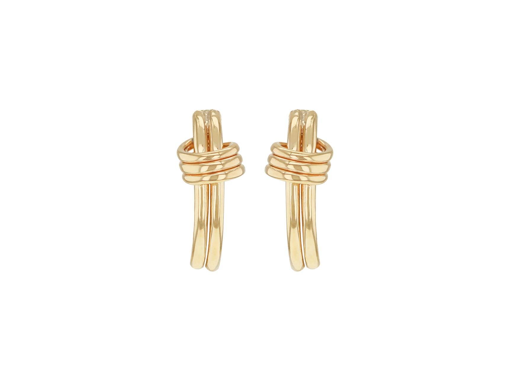 9ct Yellow Gold Annular Double Knot Earrings