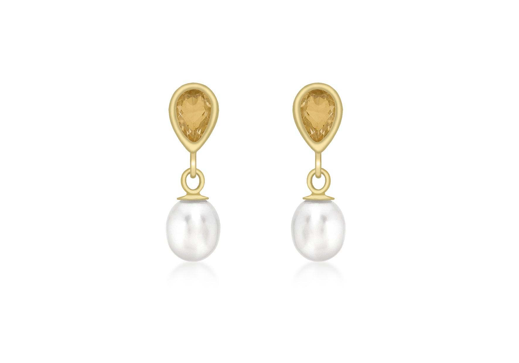 9ct Yellow Gold and Fresh Water Pearl Drop Earrings