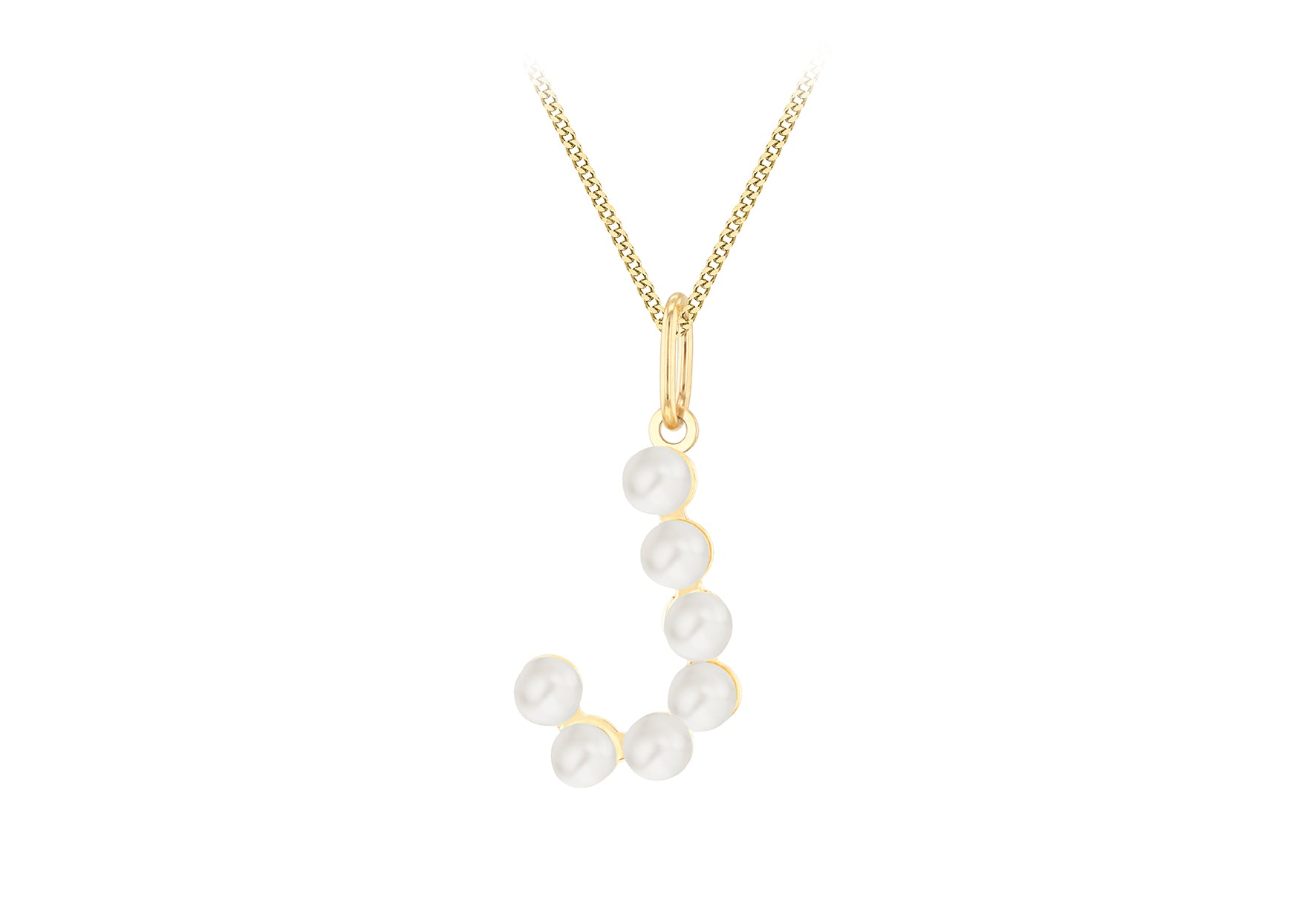 9ct Yellow Gold Fresh Water Pearls Initial Pendant