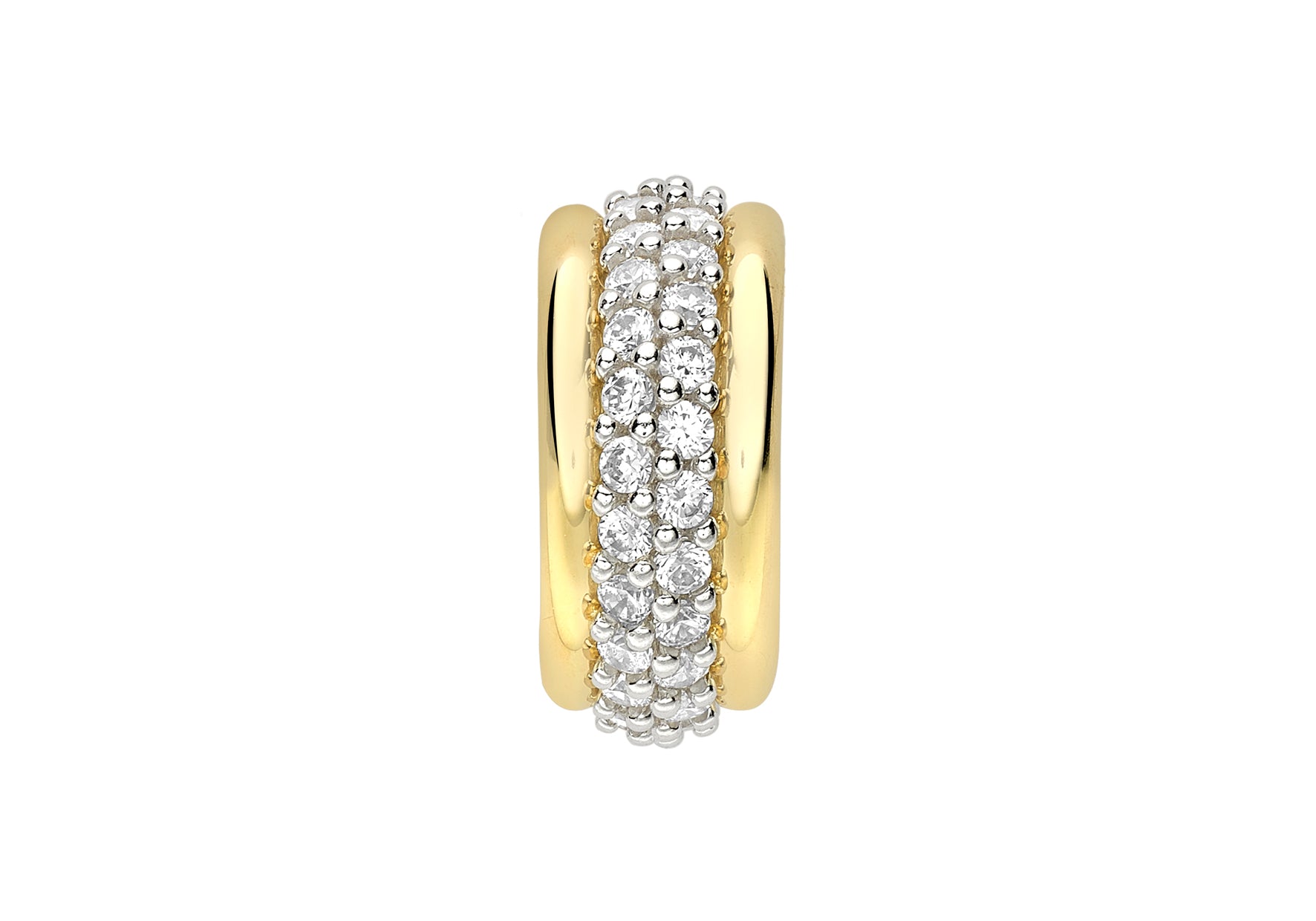 9ct Yellow Gold Zirconia 13.9mm Circle Pendant