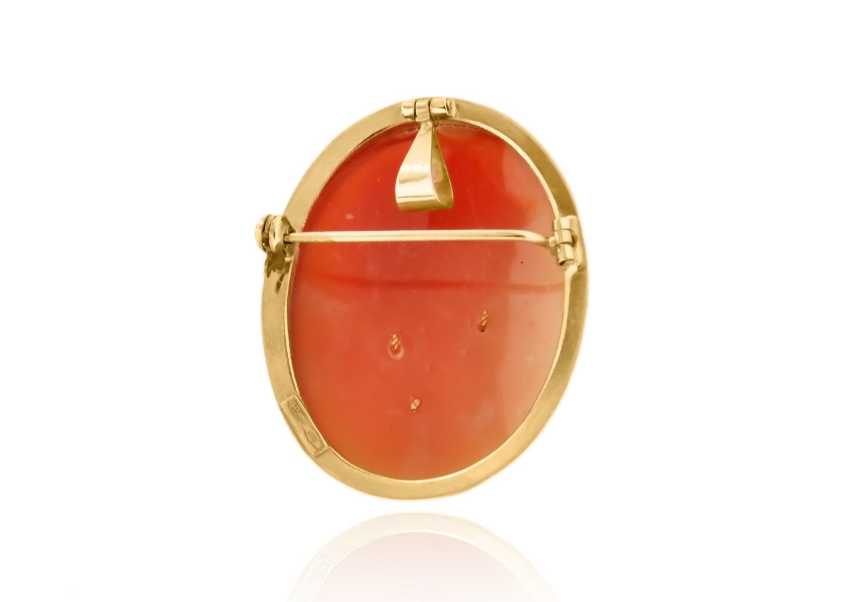 9ct Yellow Gold 0.01ct Diamond Cameo Pendant & Brooch
