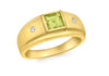 9ct Yellow Gold 0.05t Diamond and Square Peridot Ring