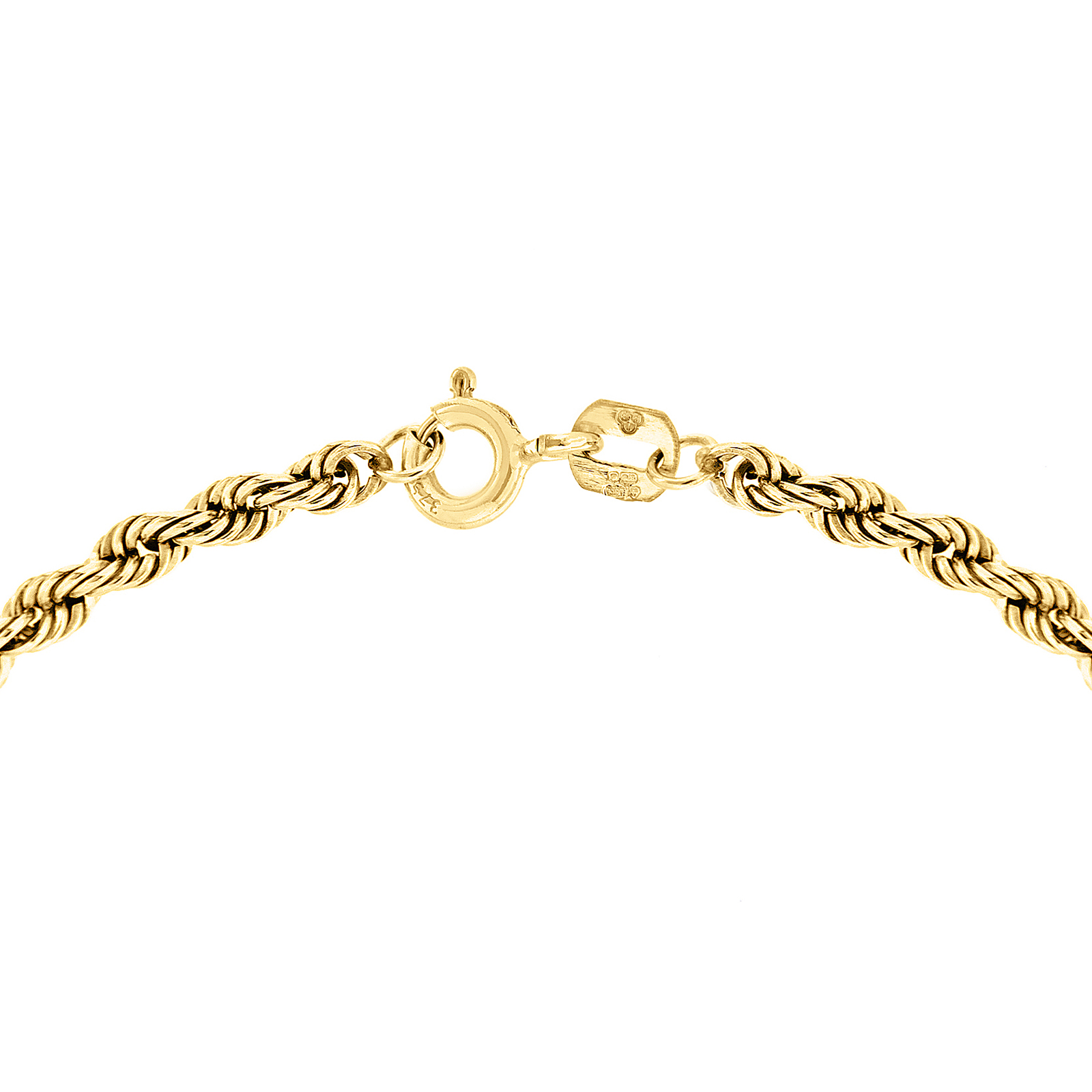 9ct Yellow Gold 100 Rope Chain Bracelet