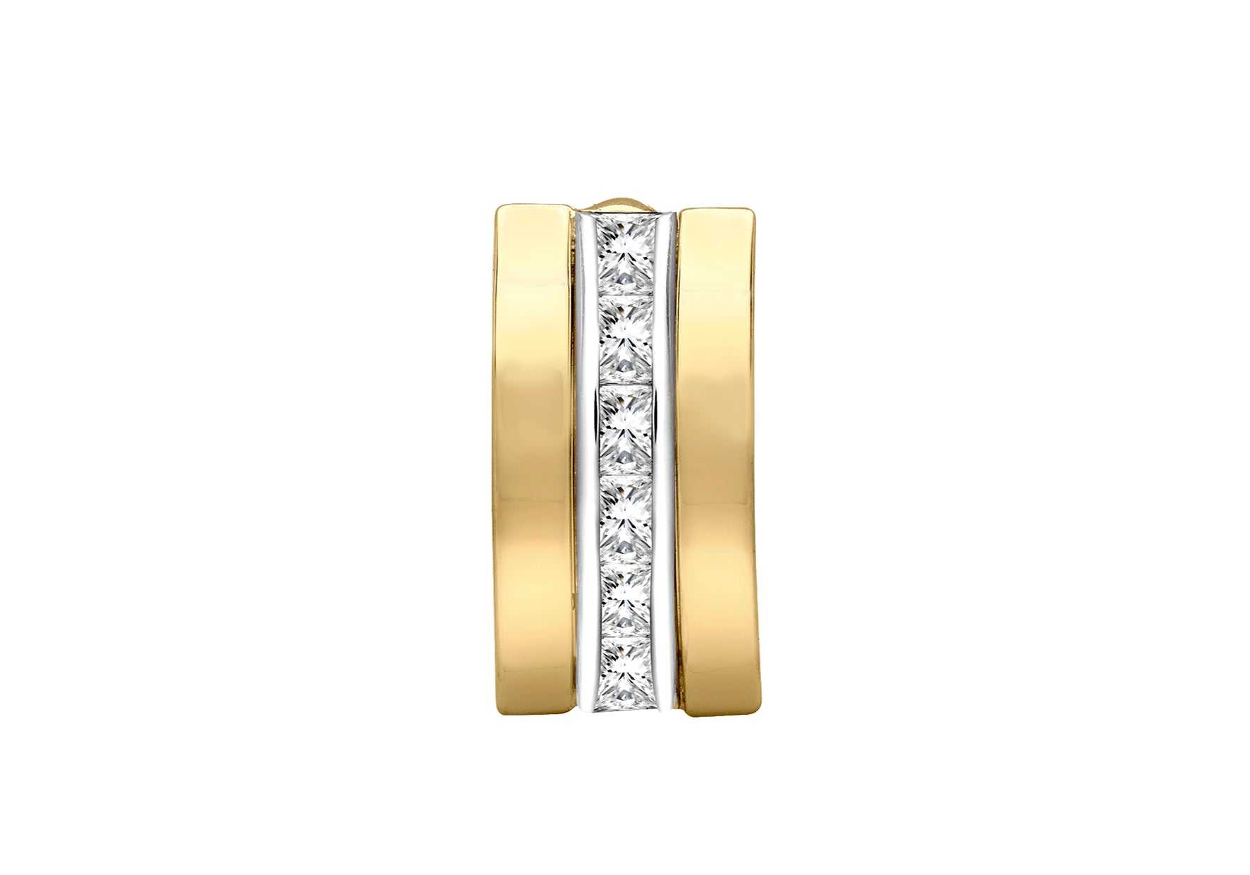 9ct 2-Tone Gold Zirconia 7.5mm x 14.8mm Triple-Bars Pendant