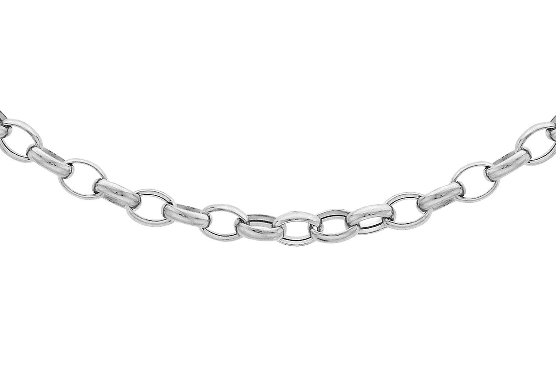 9ct White Gold Oval Belcher Chain 41m/16"9