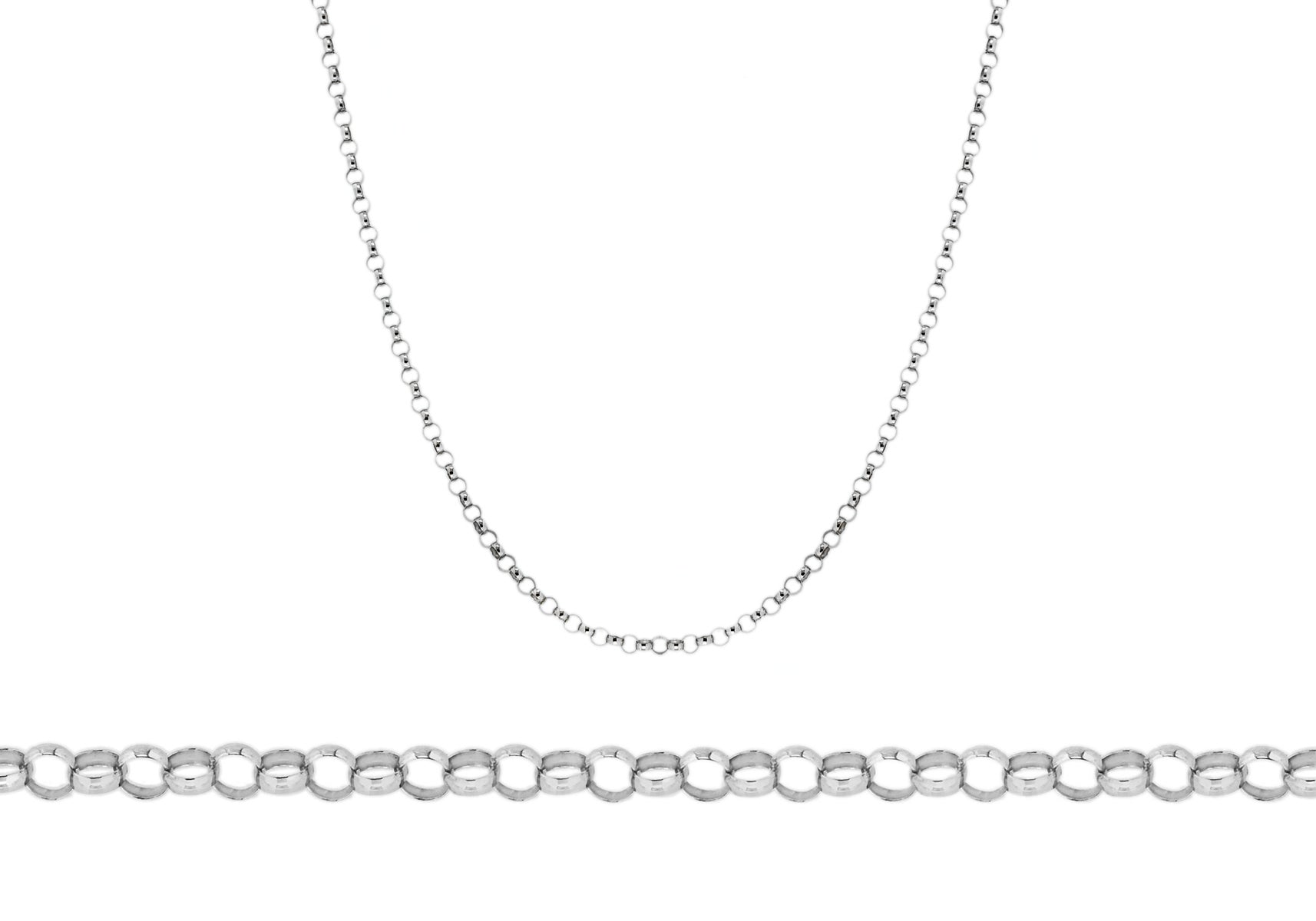 9ct White Gold 65 Round Belcher Chain 41m/16"9