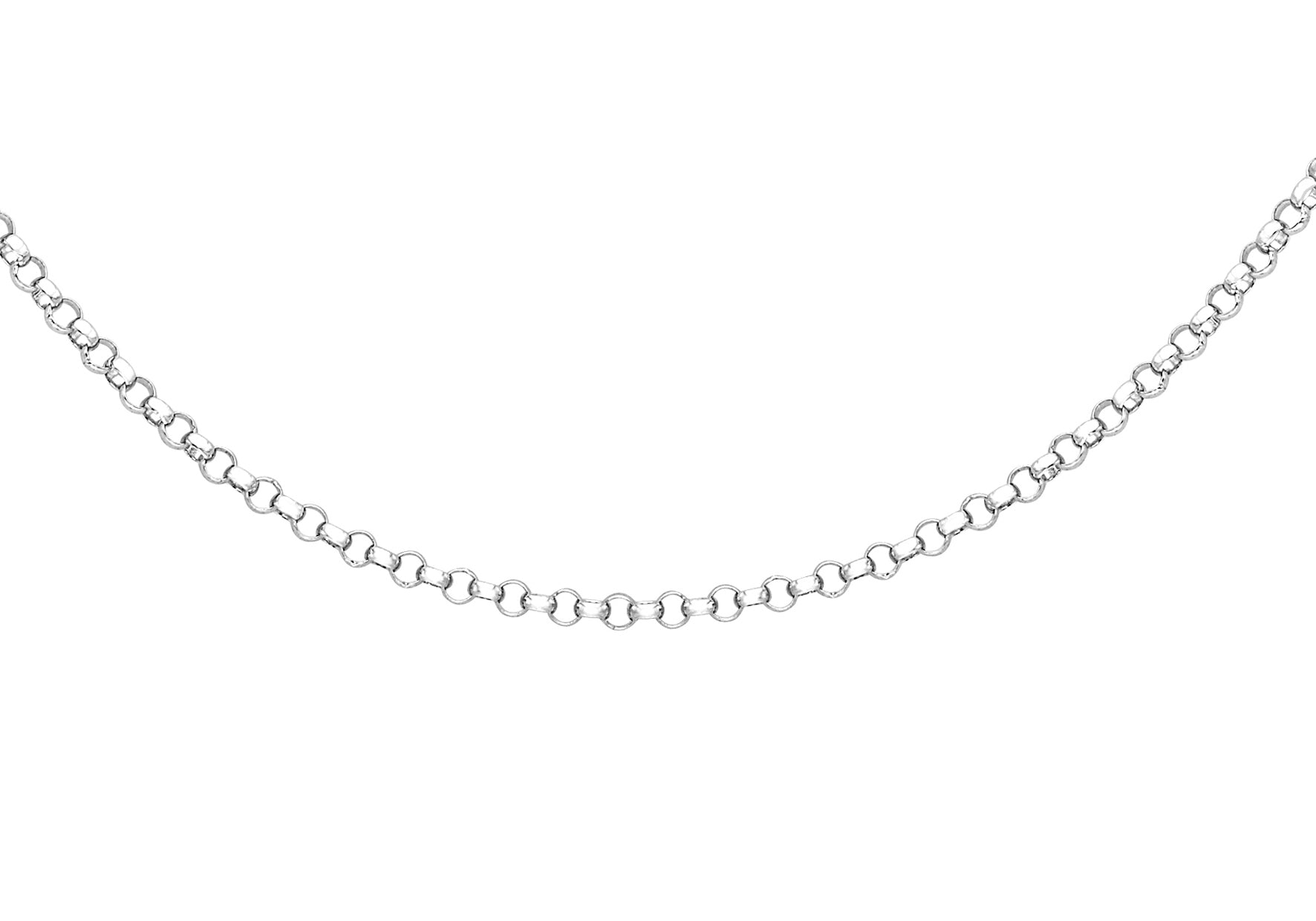 9ct White Gold Round Belcher Chain 46m/18"9