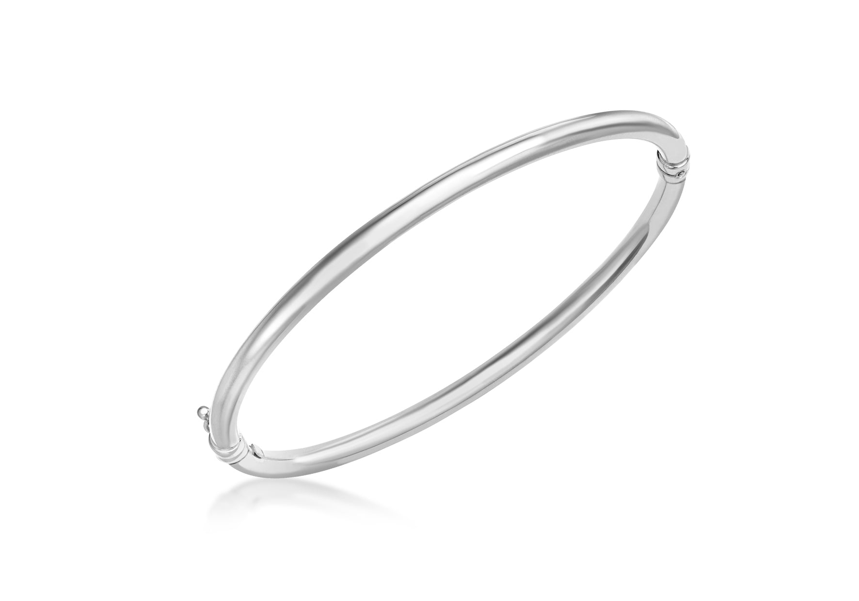 9ct White Gold Oval Tube Bangle