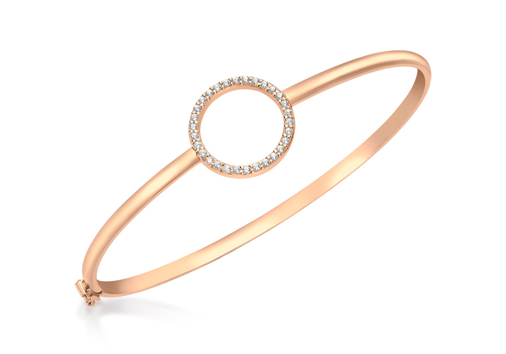 9ct Rose Gold Zirconia 16mm Ring Bangle