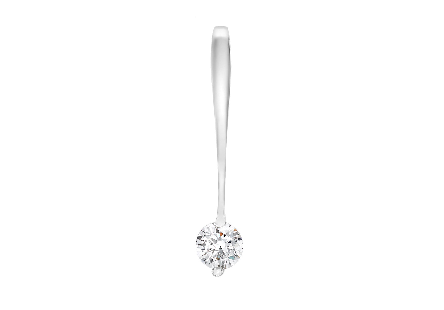 9ct White Gold 5mm Zirconia Drop Pendant
