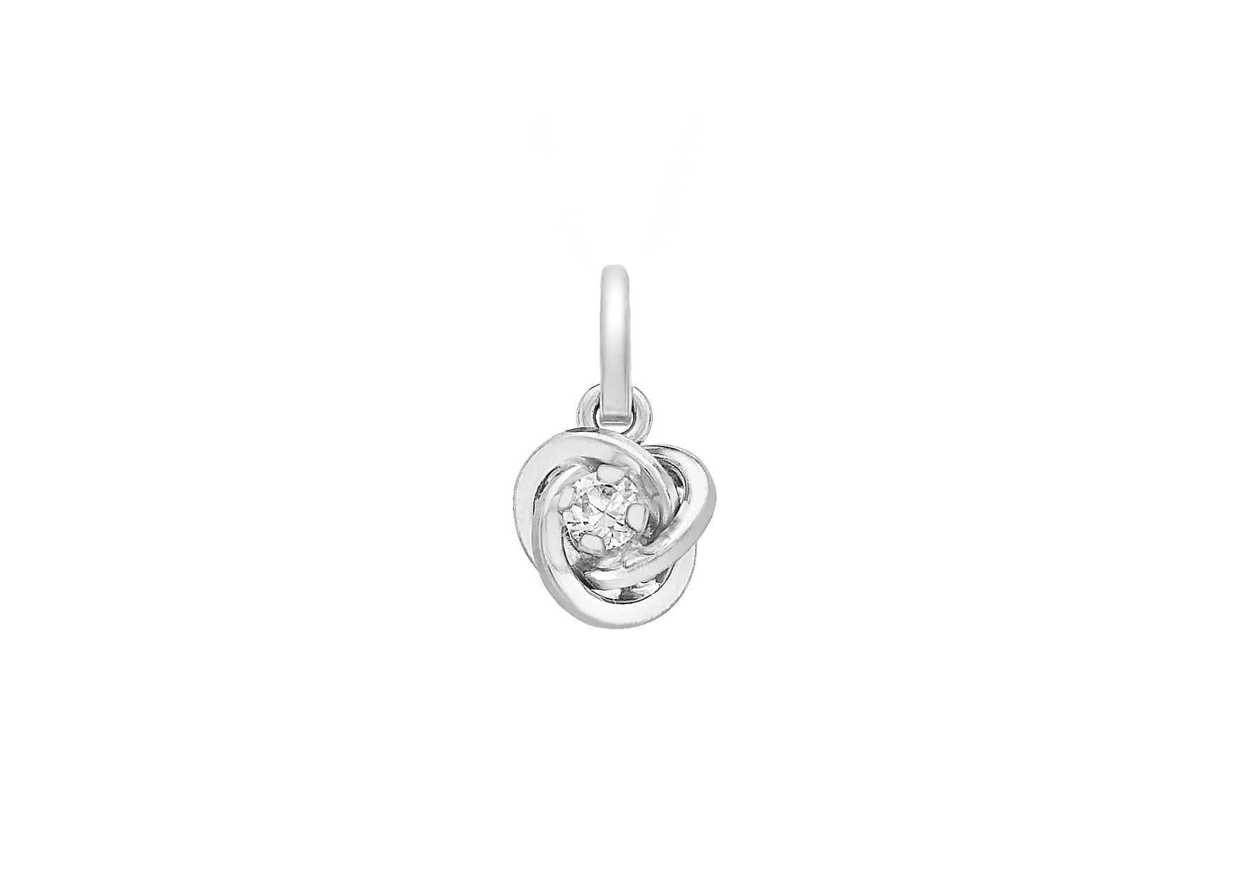 9ct White Gold Zirconia Knot Pendant