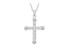 9ct White Gold Zirconia  Cross Pendant