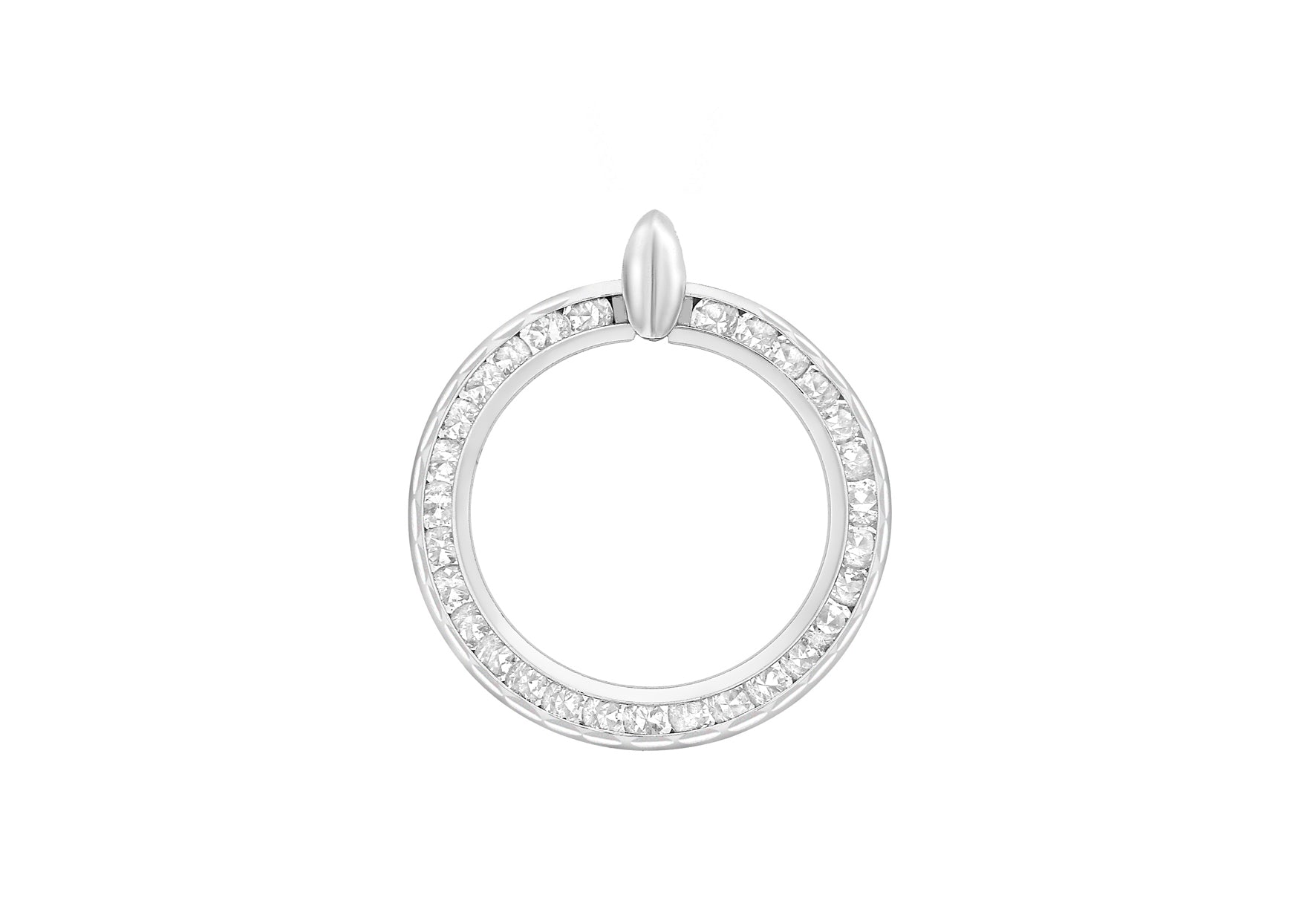 9ct White Gold Zirconia Circle Pendant