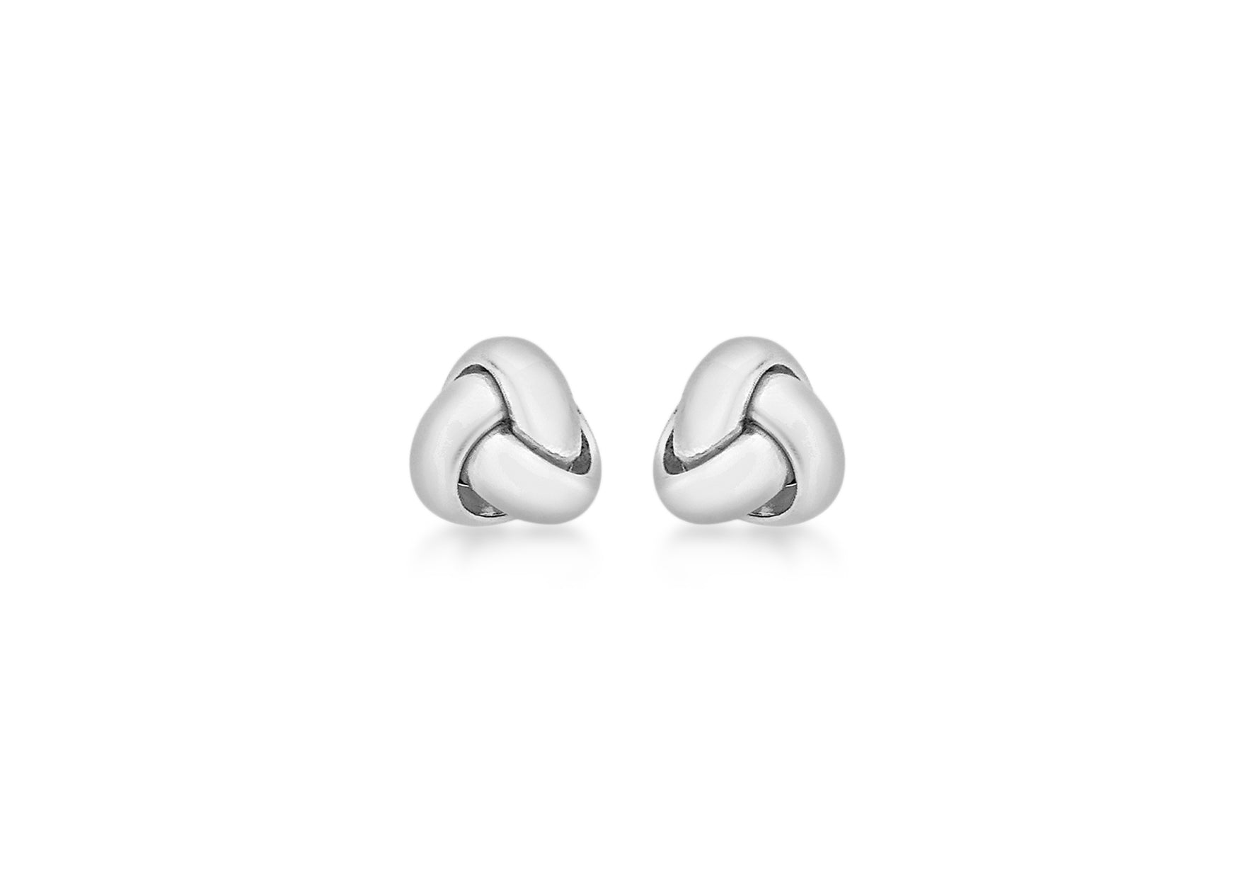 18ct White Gold 6mm Knot Stud Earrings