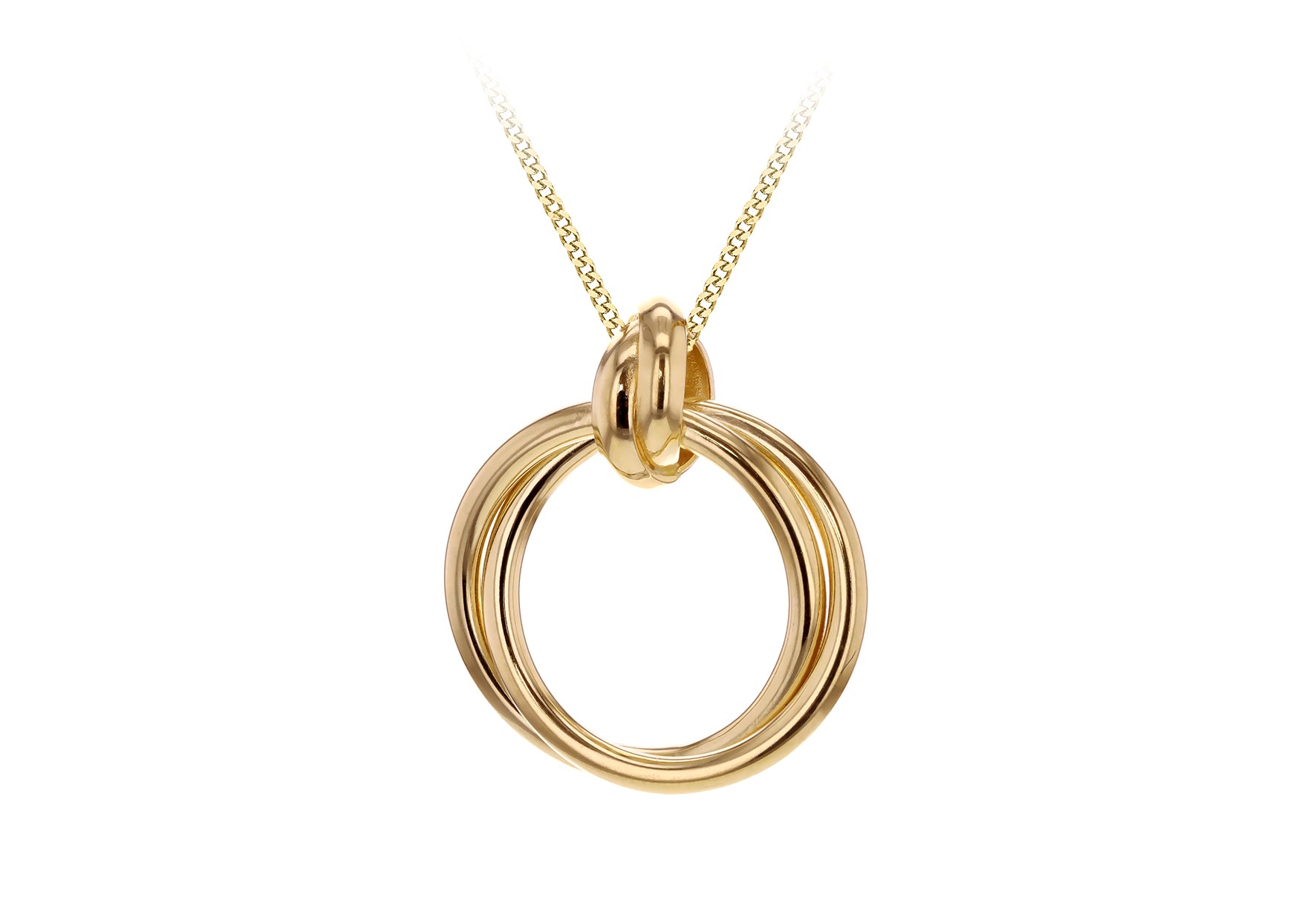 18ct Yellow Gold Twin Hoop Pendant