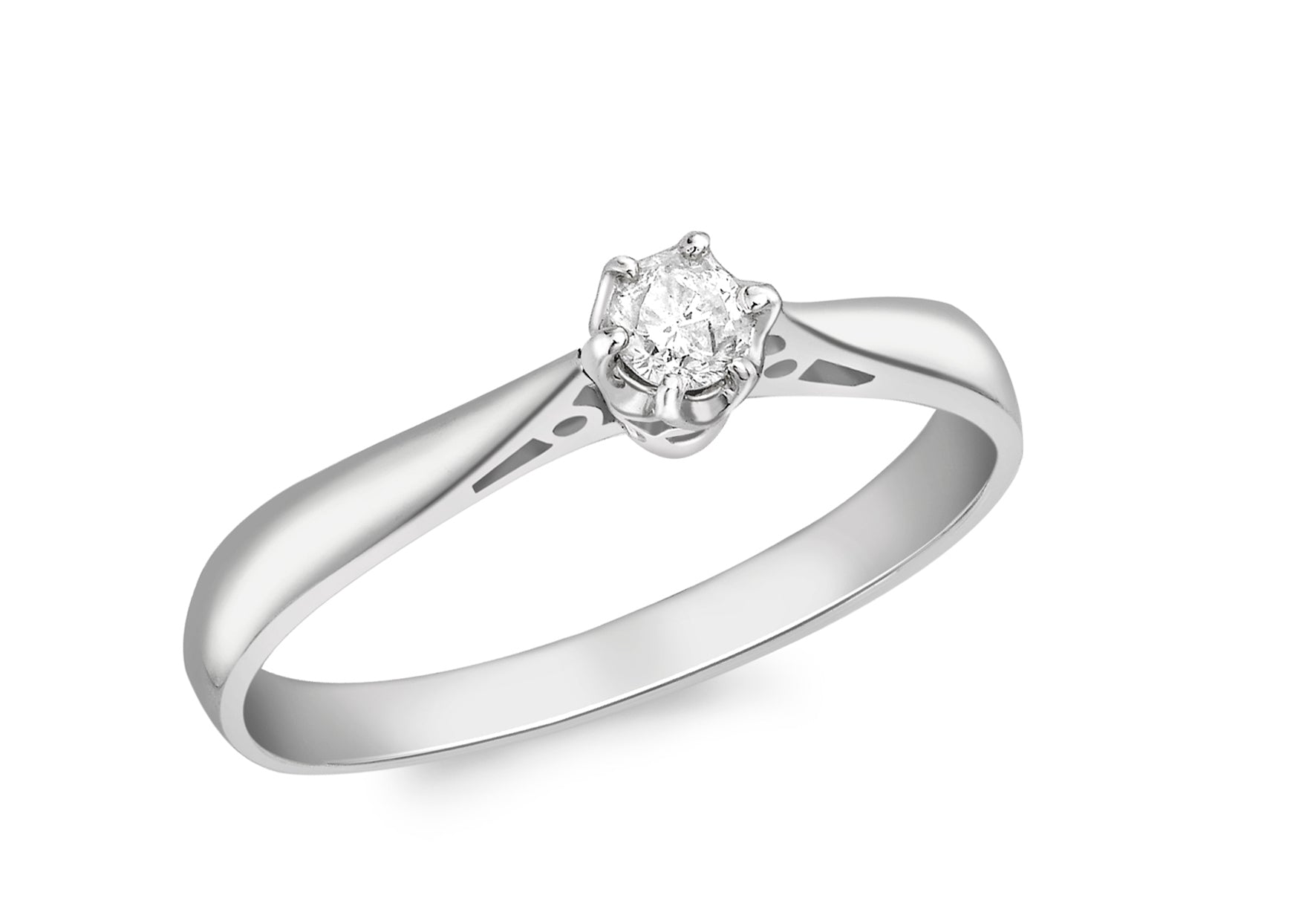 Diamond Claw Set Solitaire Ring 18ct White Gold