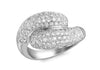 18ct White Gold 1.00ct Diamond Pave Set Crossover Ring