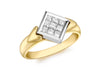 18ct 2-Colour Gold 0.50ct Princess Cut Diamond Ring
