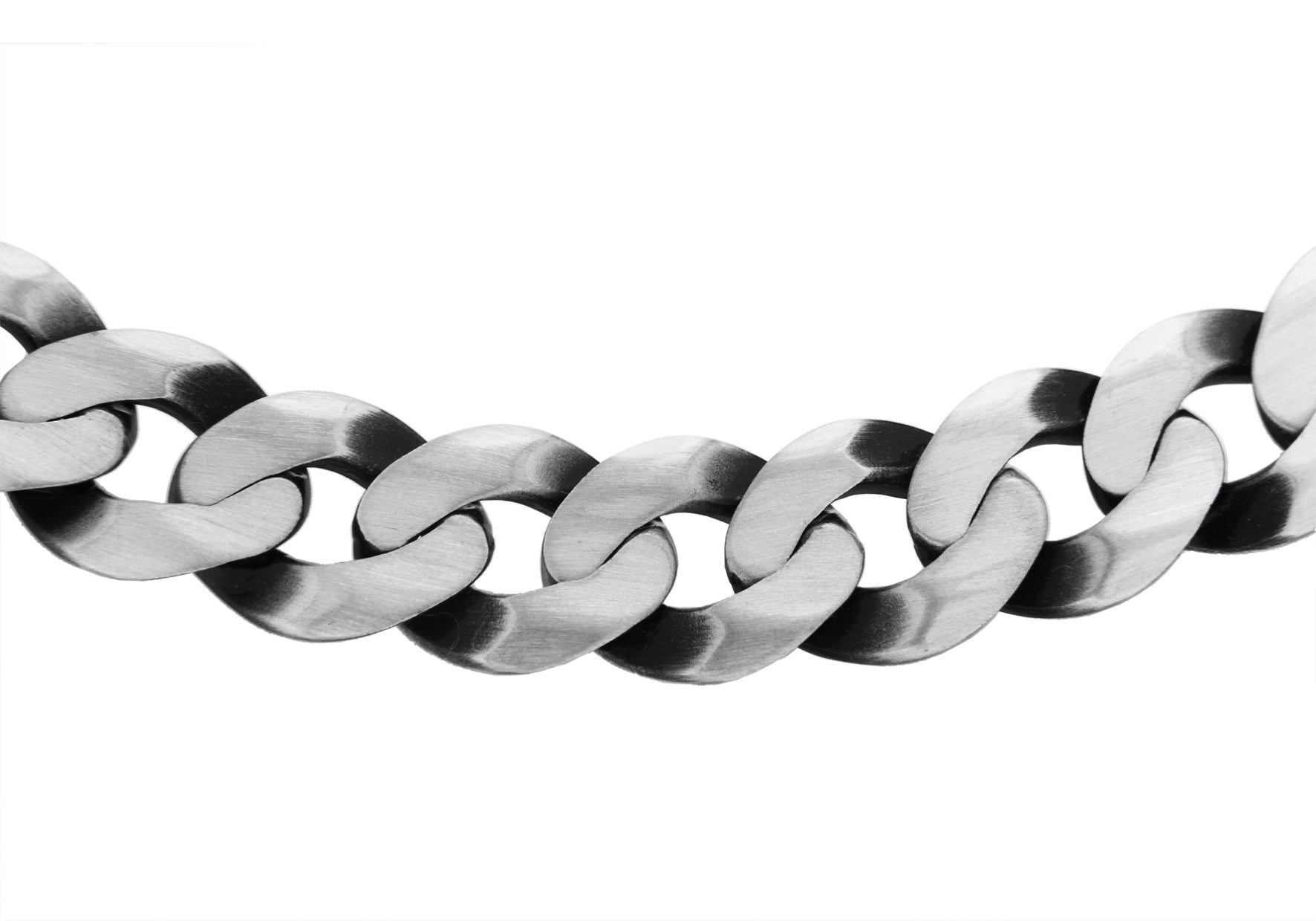 Sterling Silver 250 Oxidised Flat Curb Chain 46m/18"9