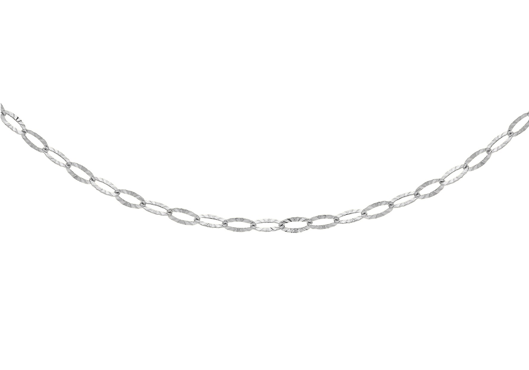 Sterling Silver Diamond Cut Flat Oval Belcher Chain 46m/18"9
