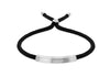 Sterling Silver Black Cord Slider ID Bracelet