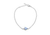 Sterling Silver Heart Light Blue Zirconia Bracelet
