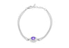 Sterling Silver Amethyst and Zirconia Halo Bracelet
