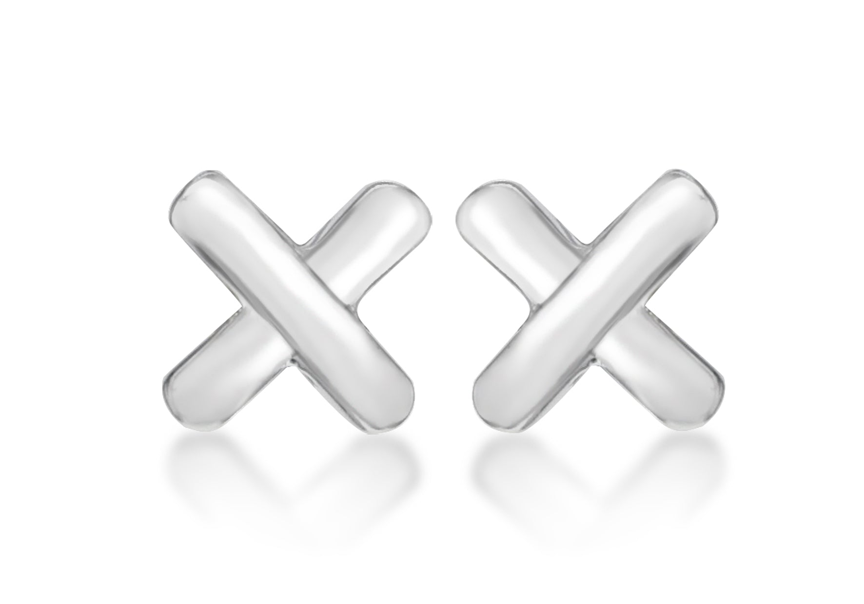 SILVER KISS STUD EARRing