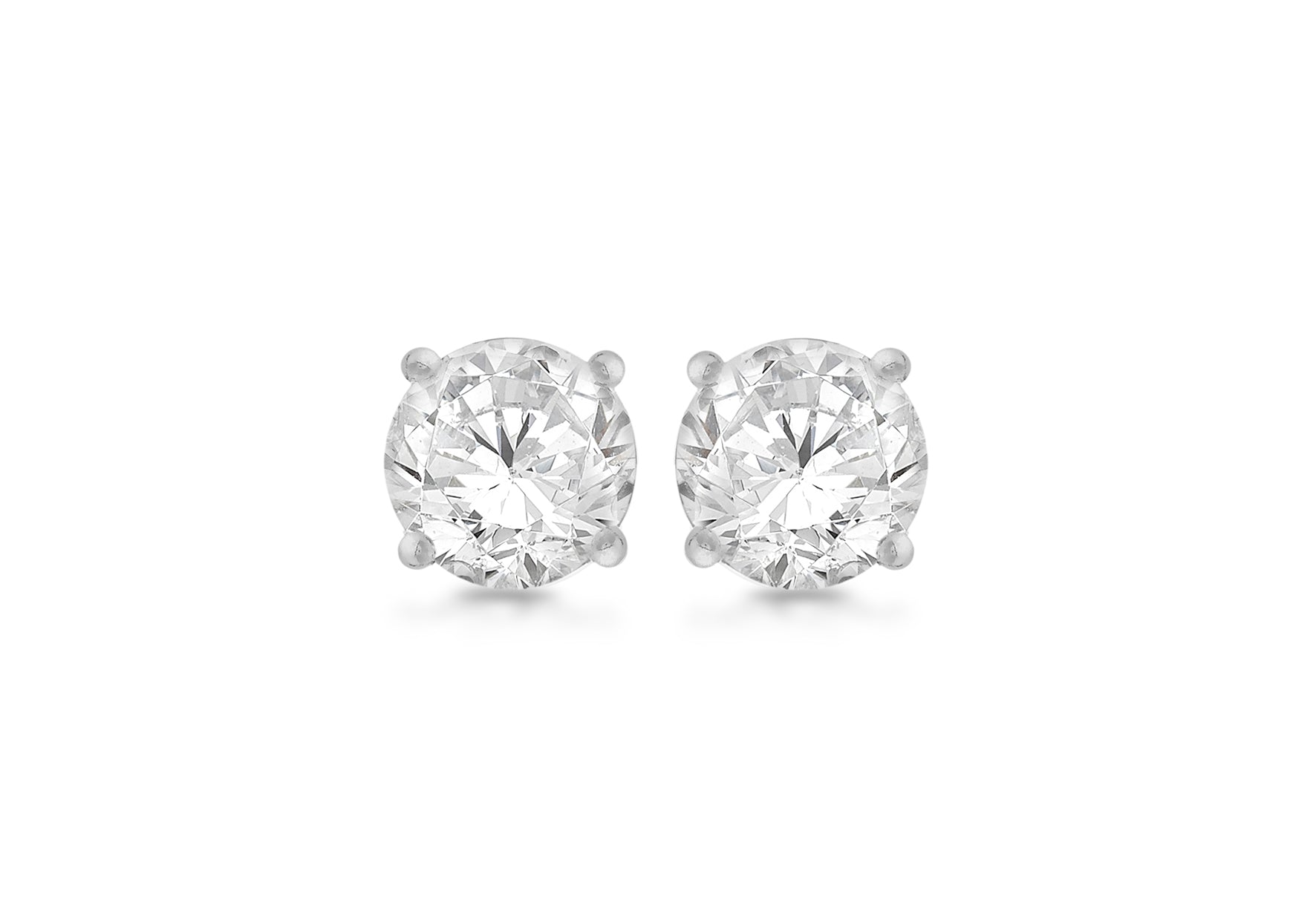 SILVER ROUND Zirconia EARRing