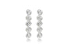 Sterling Silver 4mm Round Zirconia  Drop Stud Earrings