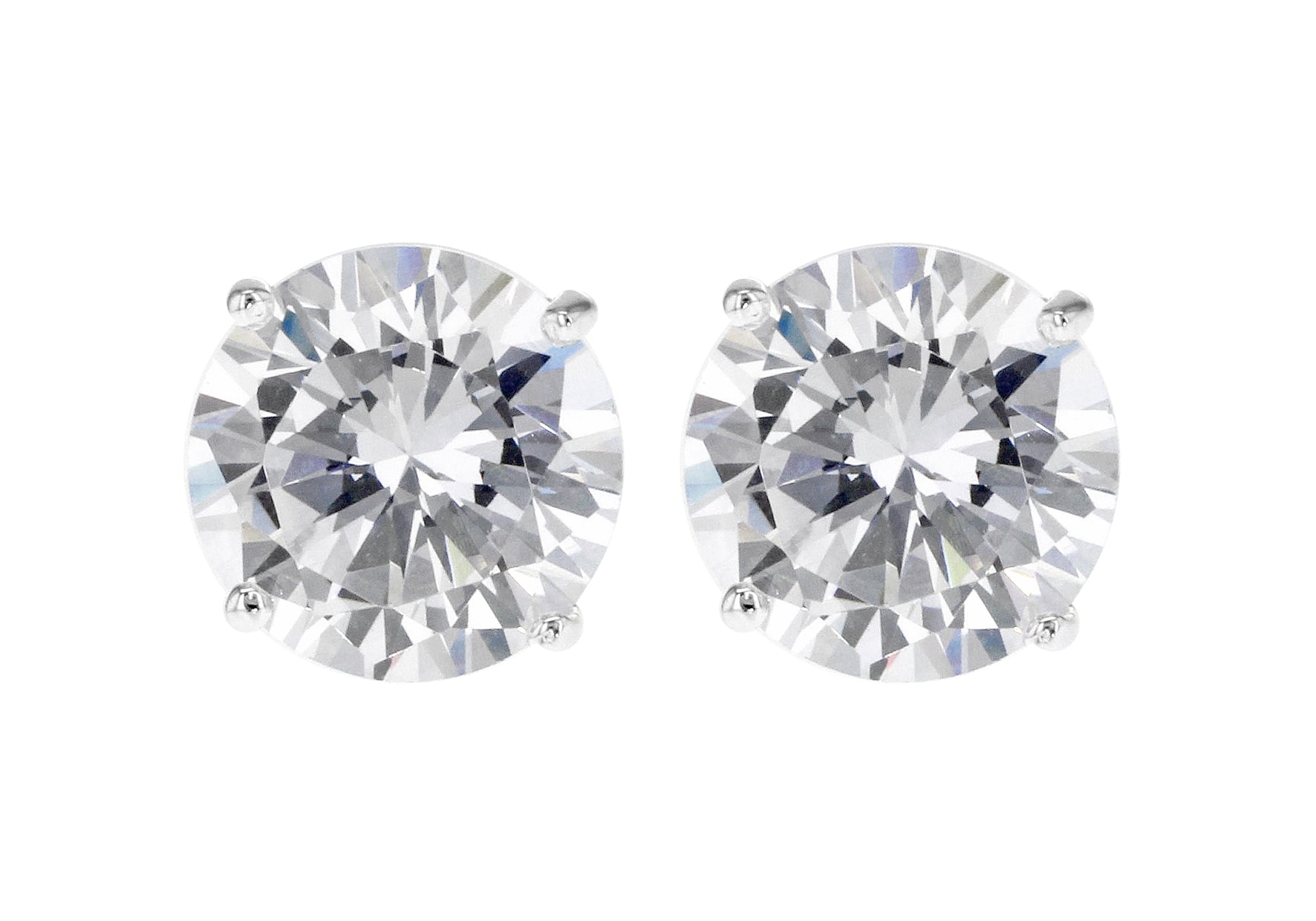 Sterling Silver Zirconia 10mm Stud Earrings