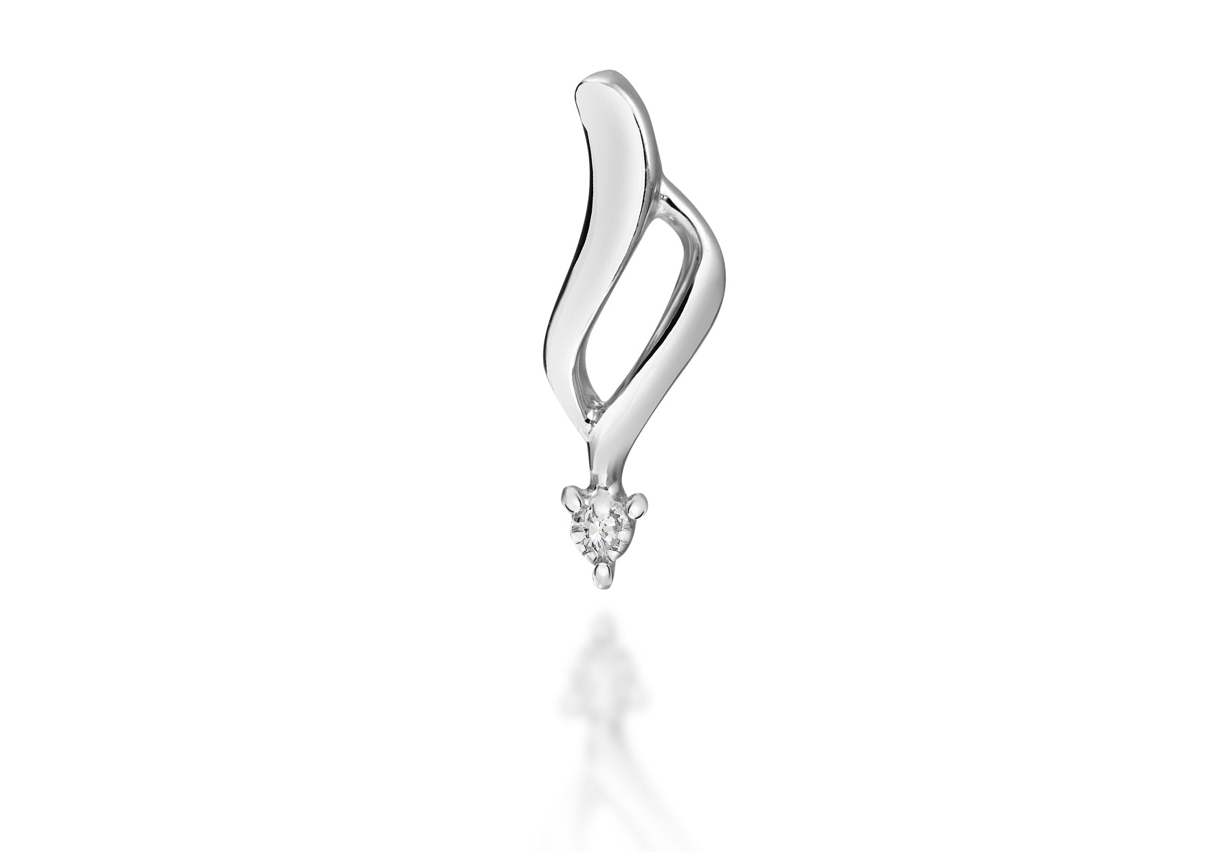 Sterling Silver Zirconia Open-Heart Pendant