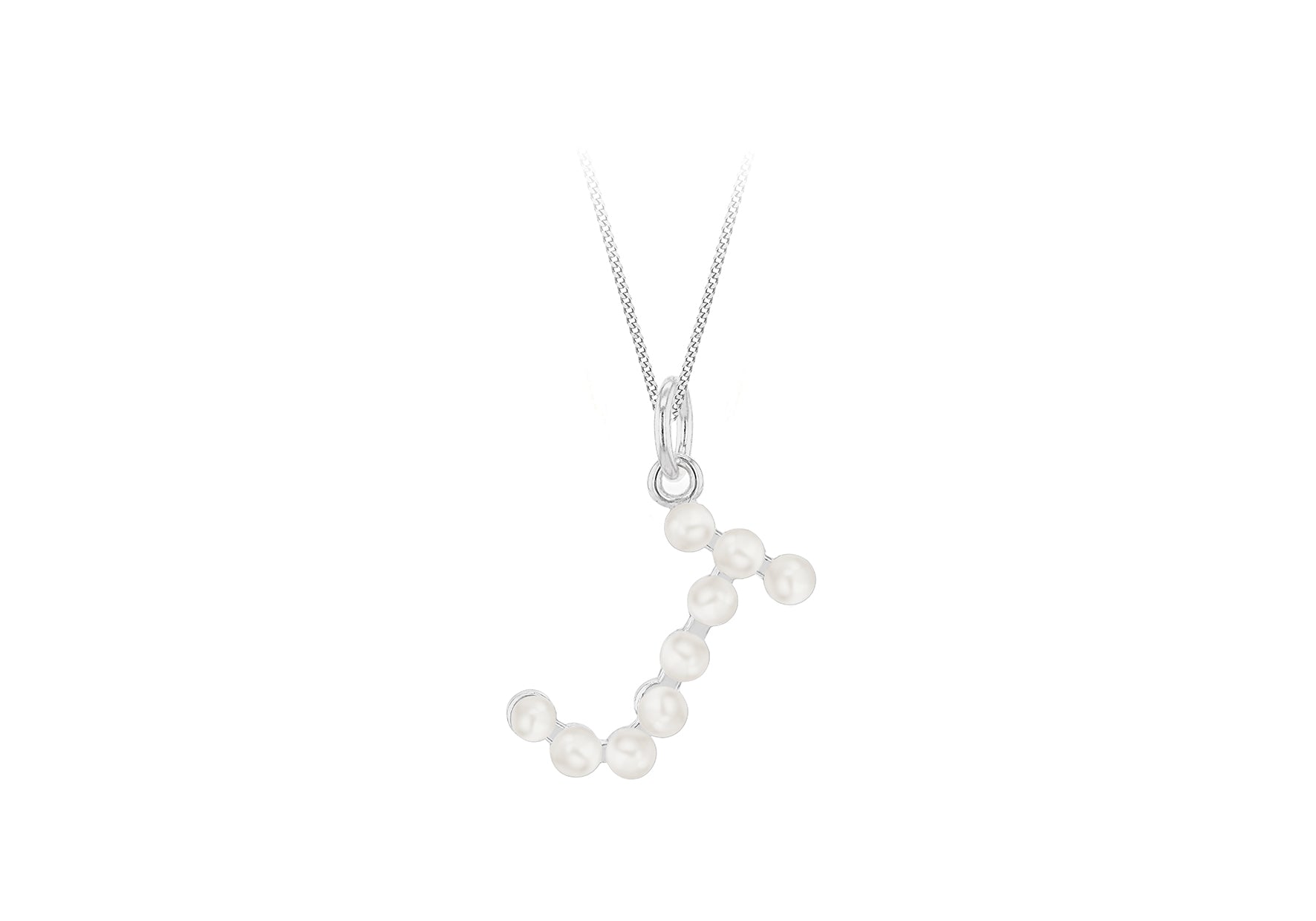 Sterling Silver Freshwater Pearls Initials Pendant