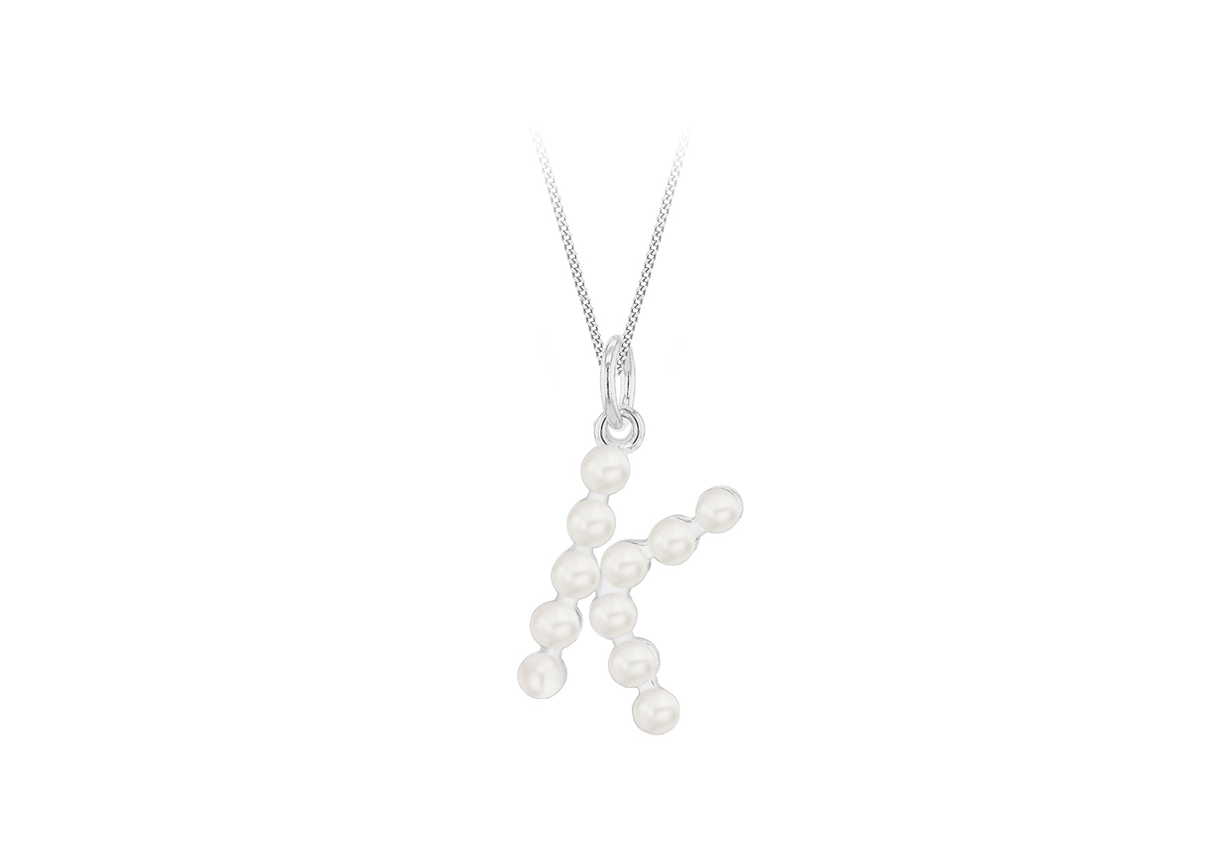 Sterling Silver Freshwater Pearls Initials Pendant