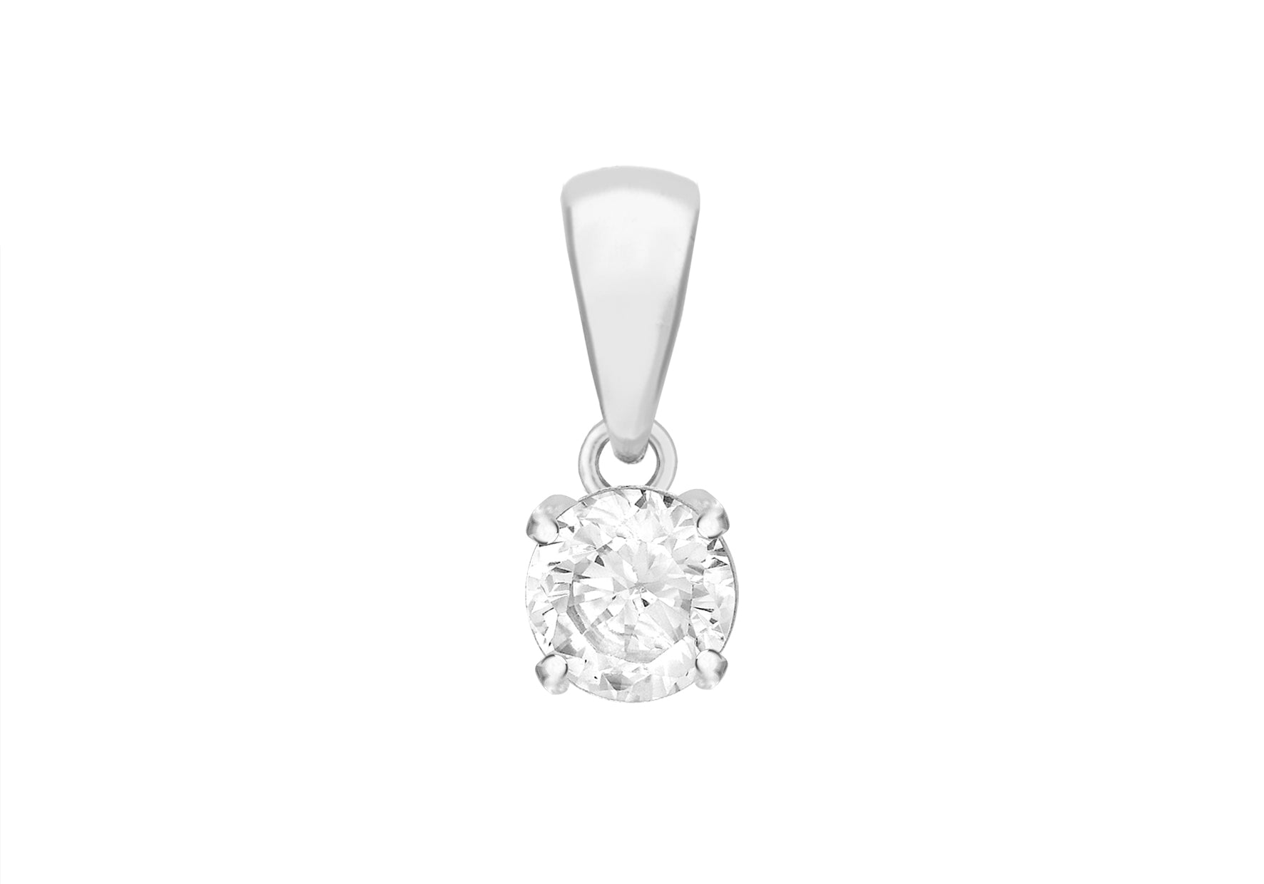 Sterling Silver Round Zirconia 5mm Pendant