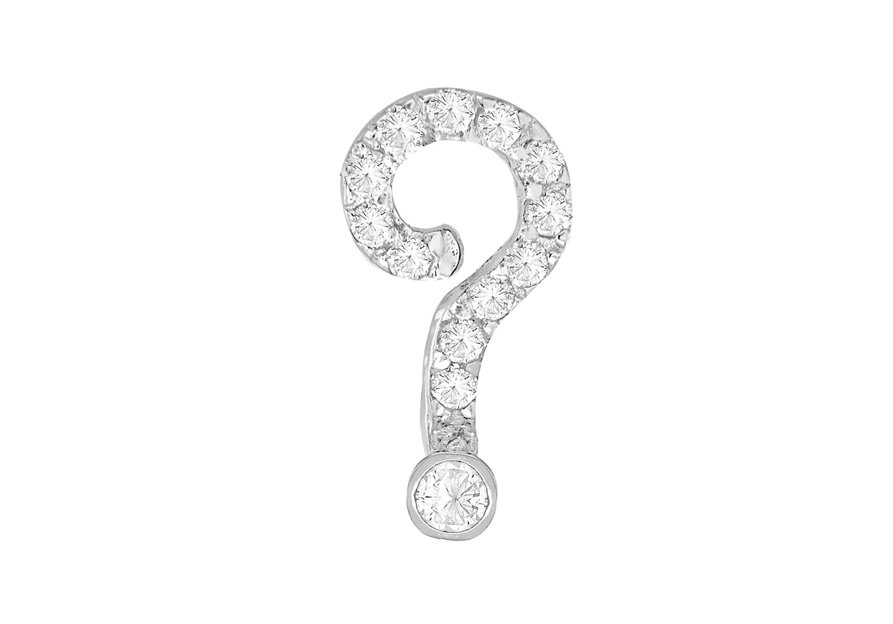 Sterling Silver Zirconia Question Mark Pendant