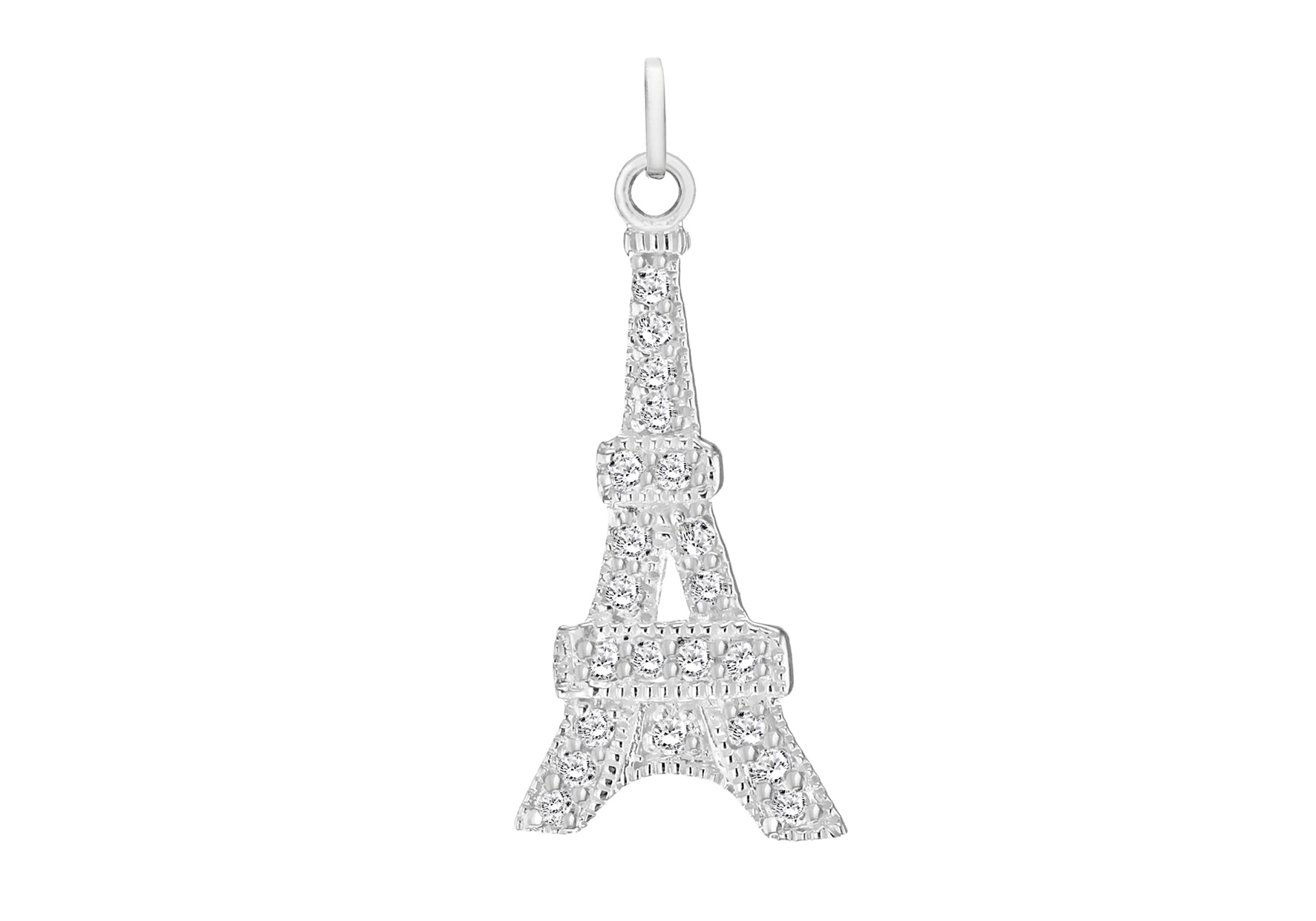 SILVER Zirconia EIFFEL TOWER Pendant