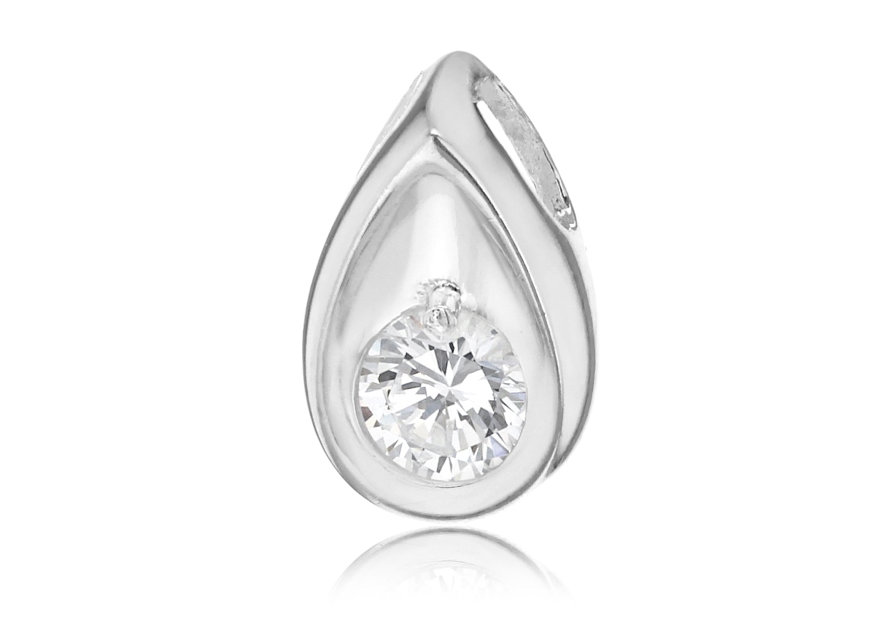 SILVER Zirconia TEAR DROP Pendant