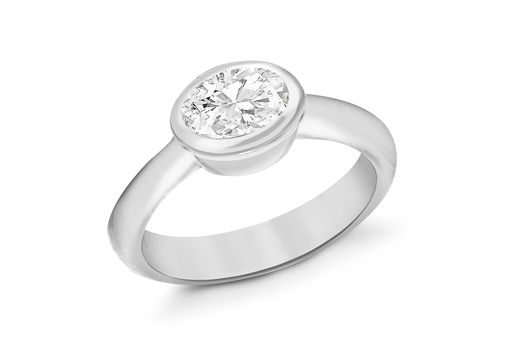 SILVER OVAL Zirconia Ring