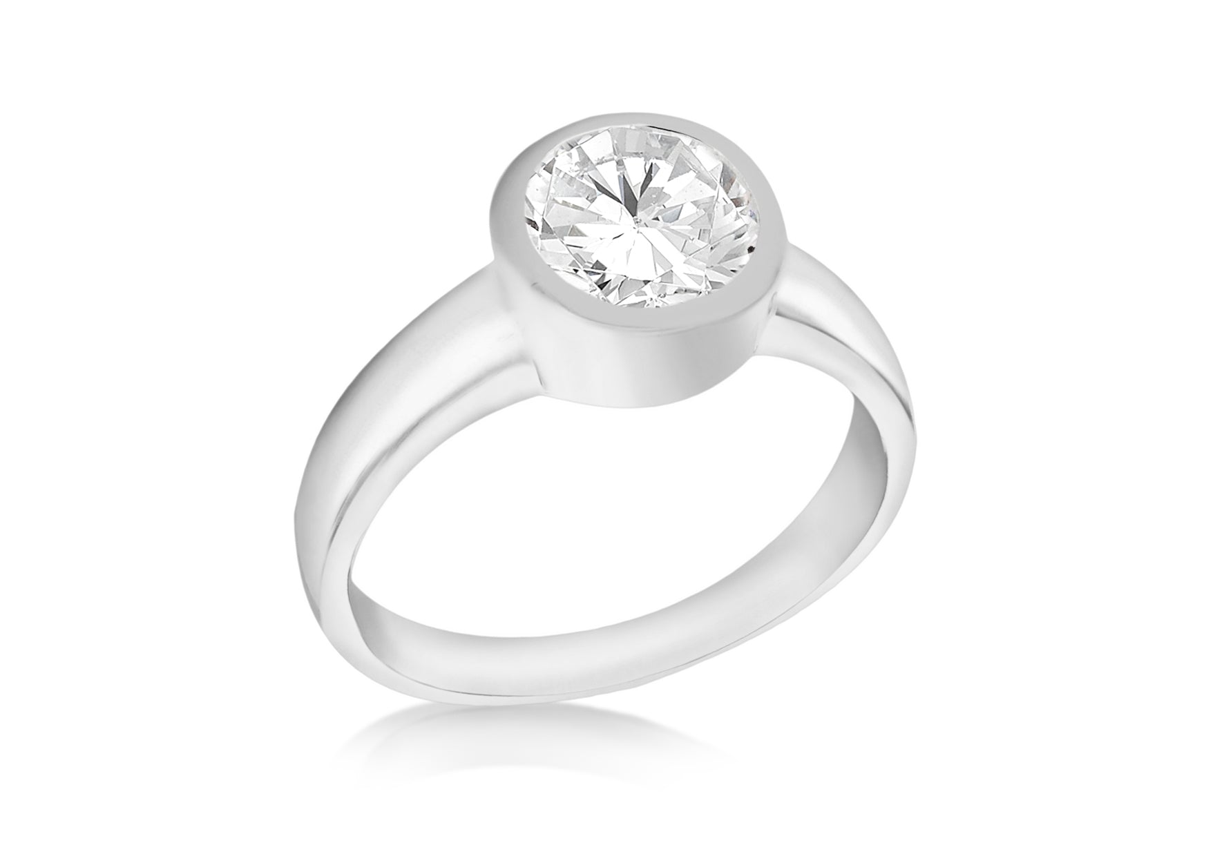 cSILVER CUSHION WHITE Zirconia RING