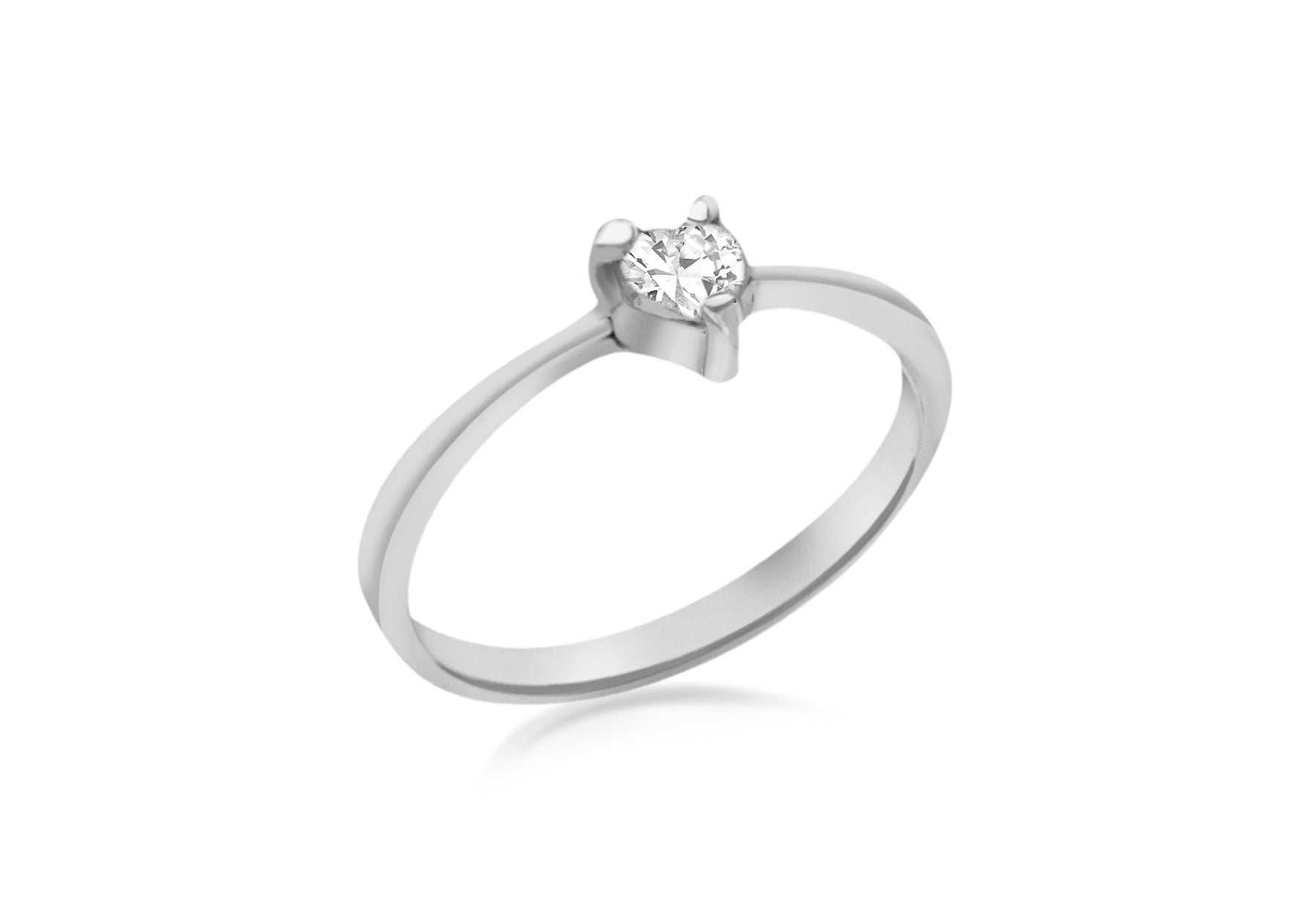 SILVER Zirconia HEART Claw SET Ring
