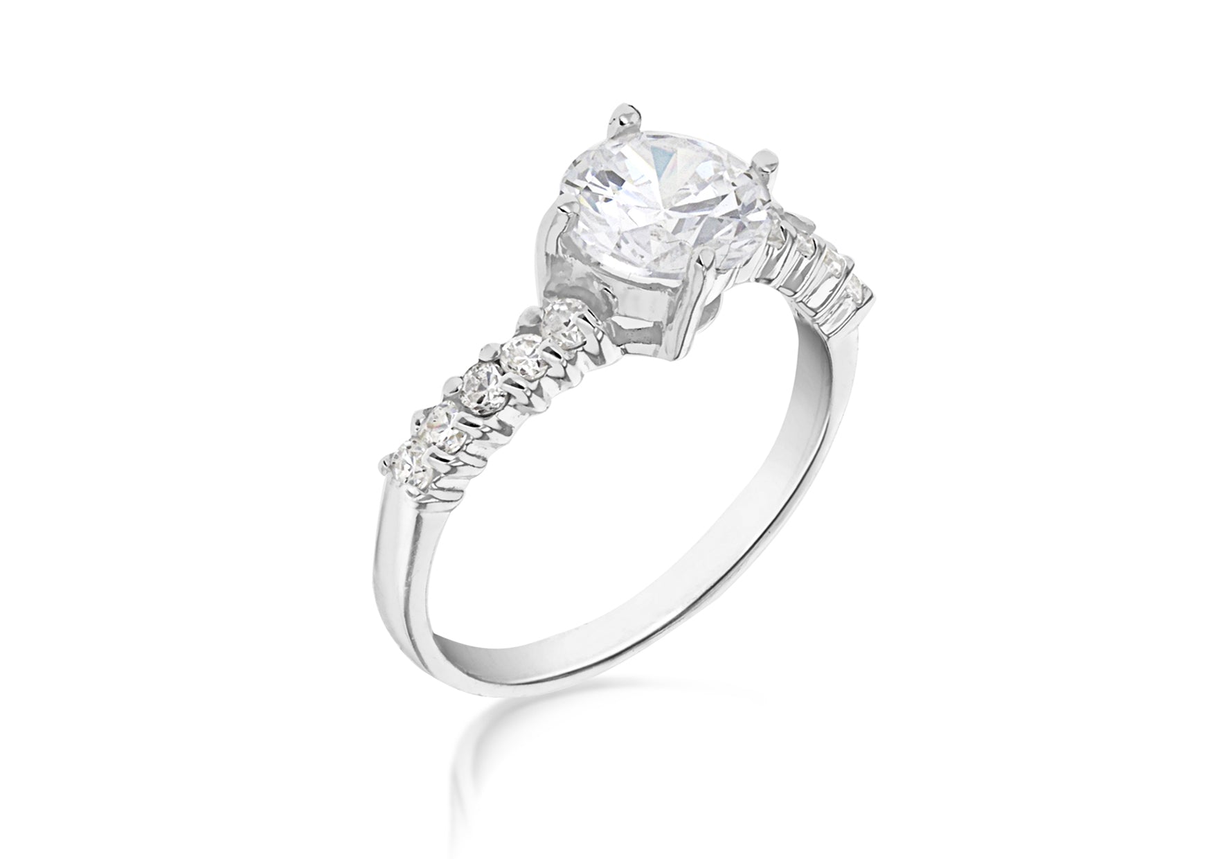 Sterling Silver Fancy Single Stone Ring