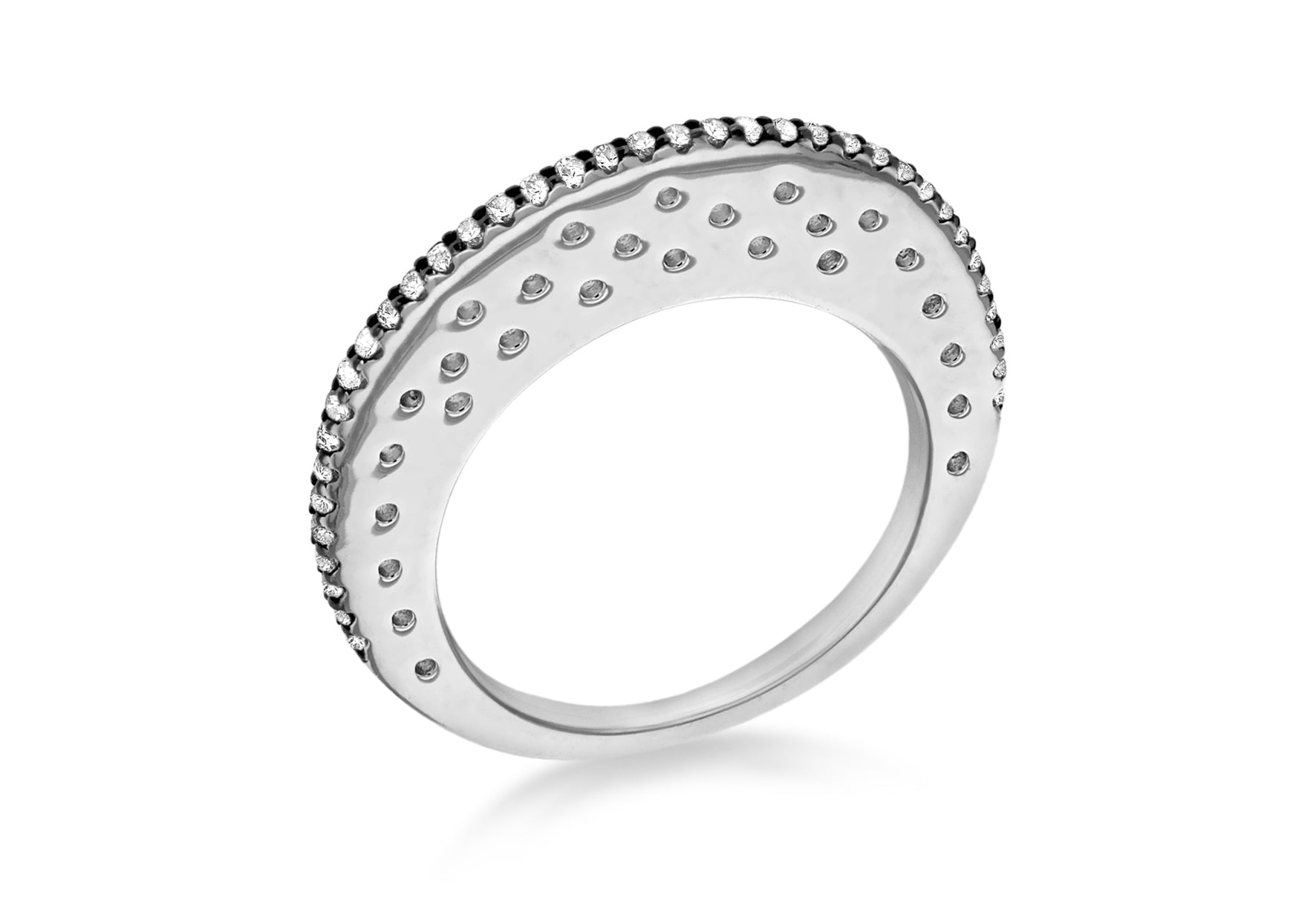 SILVER WHITE Zirconia FLAT Disc Ring