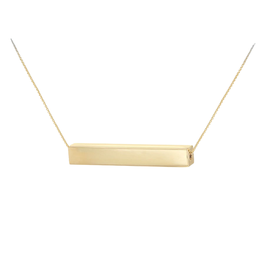 9ct Yellow Gold Horizontal Cuboid Adjustable Necklace