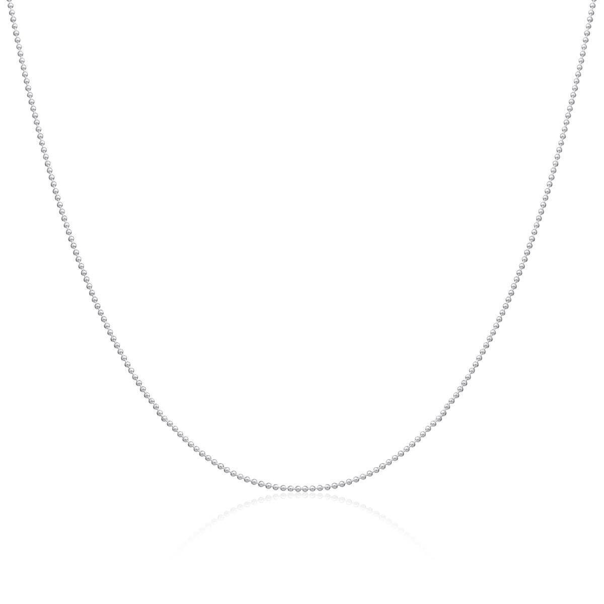 9ct White Gold Slim Ball Chain