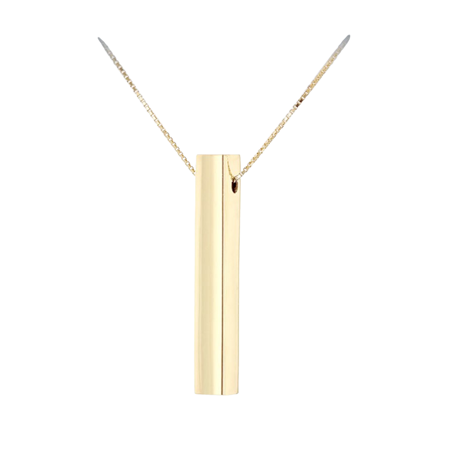 9ct Yellow Gold Vertical Cuboid Adjustable Necklace