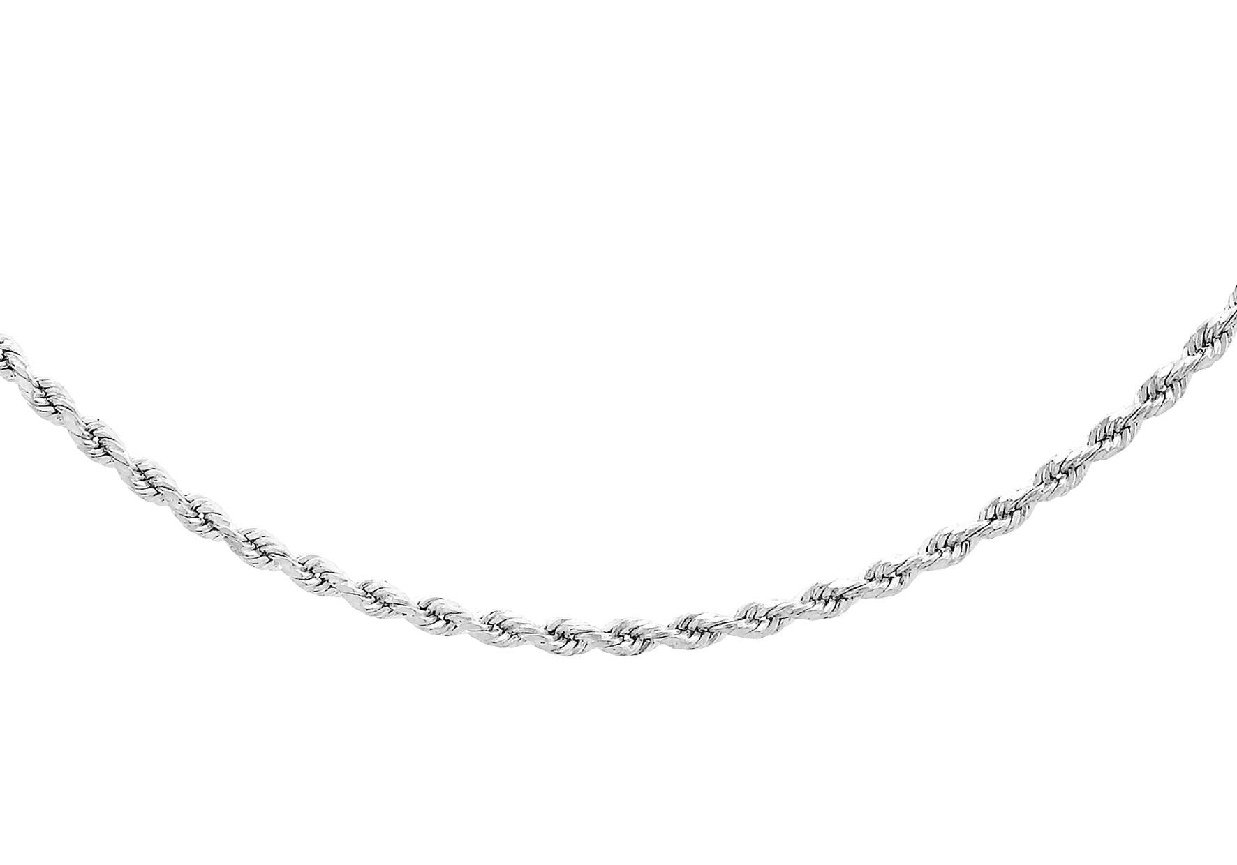 9ct White Gold 030 Rope Chain Necklace